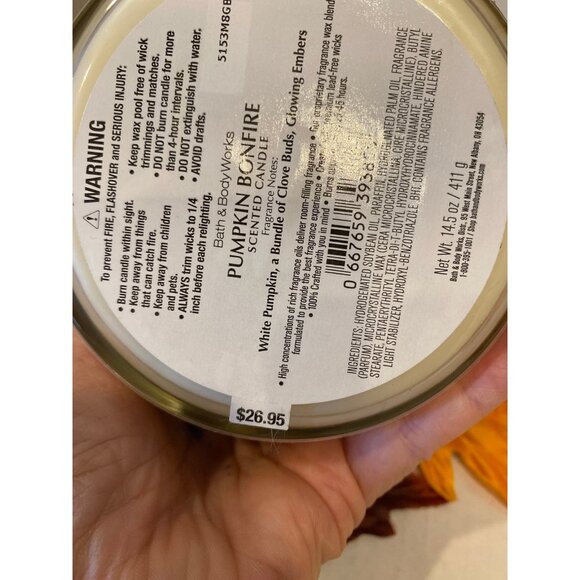 Bath & Body Works “Pumpkin Bonfire” 3 Wick Candle - Picture 6 of 7